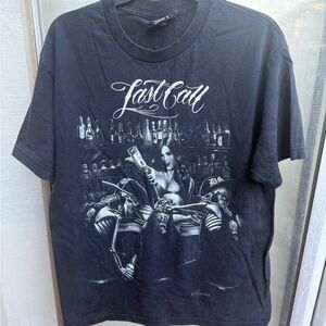 AUTHENTIC DAVID GONZALES DGA LAST CALL BARTENDER WEST COAST MENS T SHIRT large